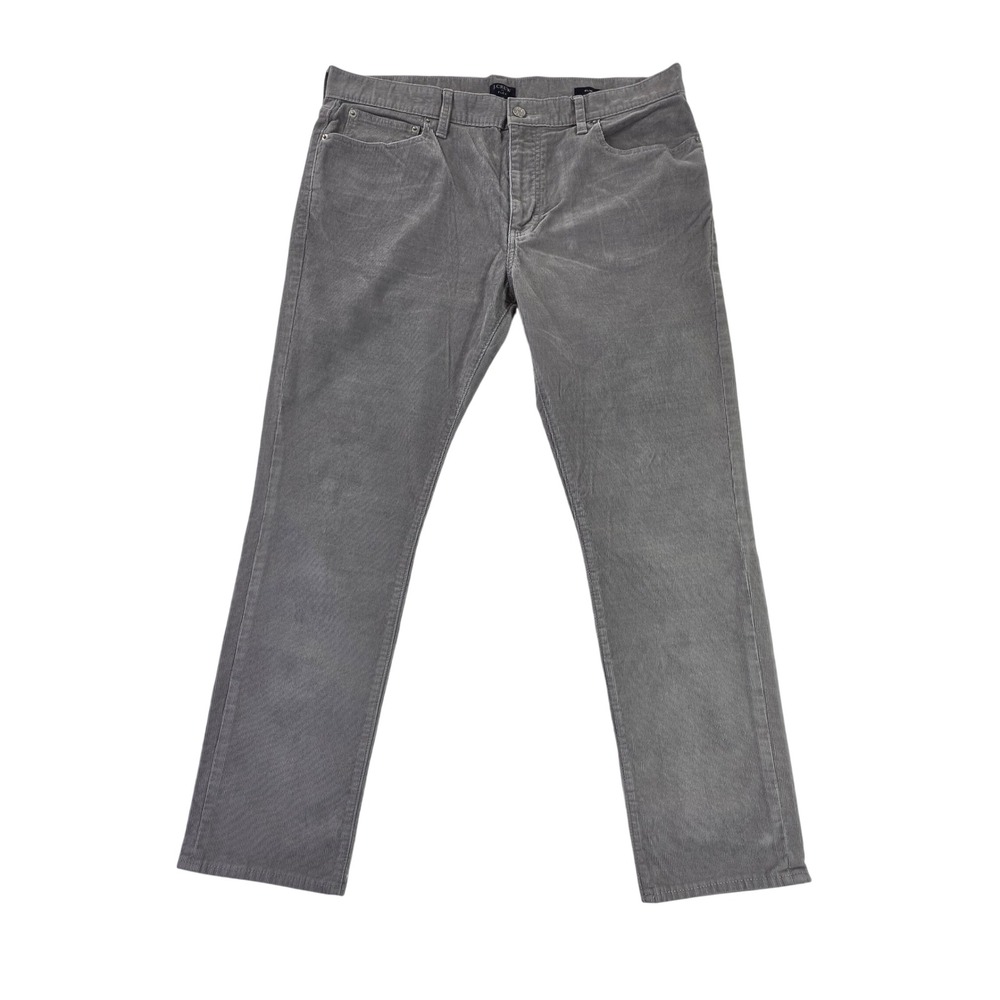 J.Crew Men's Fine Wale Corduroy Trousers 36x30 Charcoal Gray Slim Fit